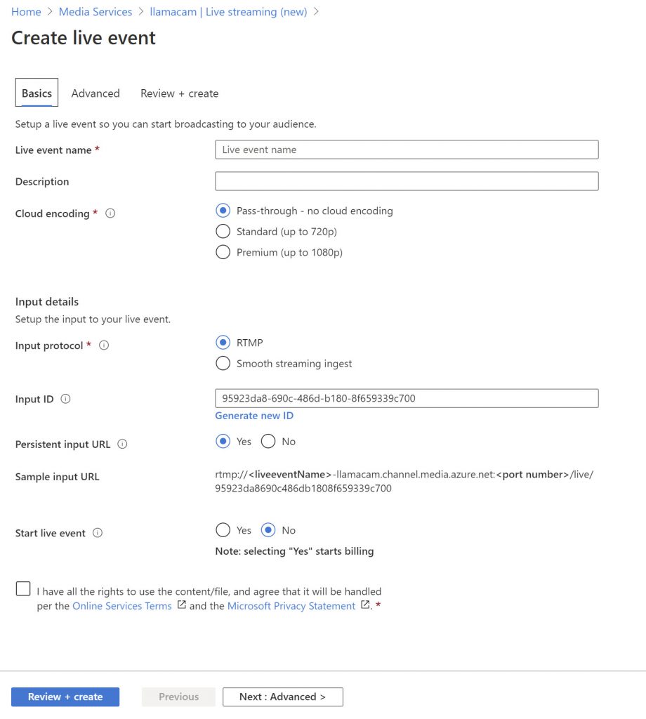 Media Service Settings